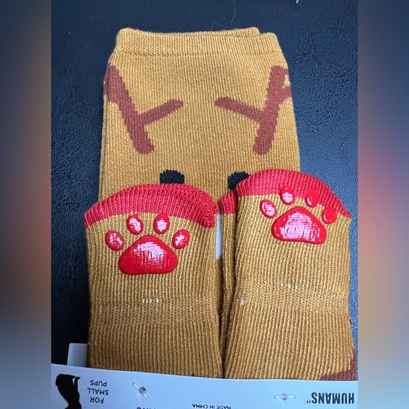 NWT Holiday Reindeer Matching Human & pet sock set! - Picture 3 of 3